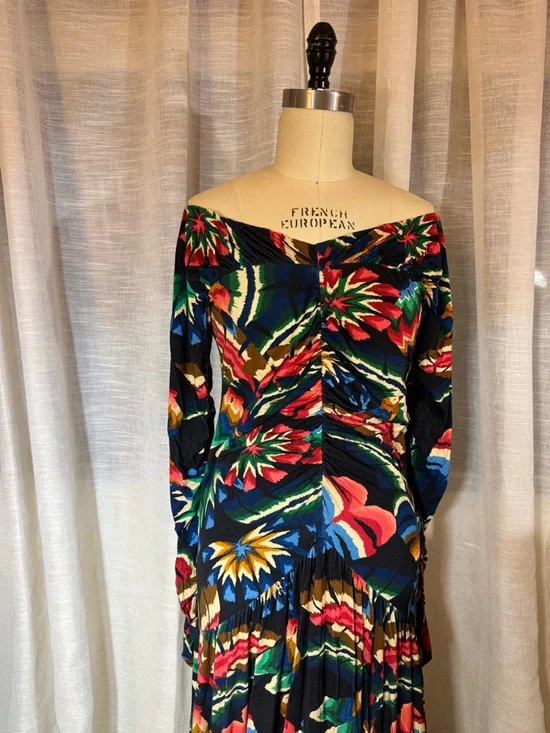 FARM Rio Navy & Multicolor Tropical Forest Print with Ruching - Picture 3 of 7